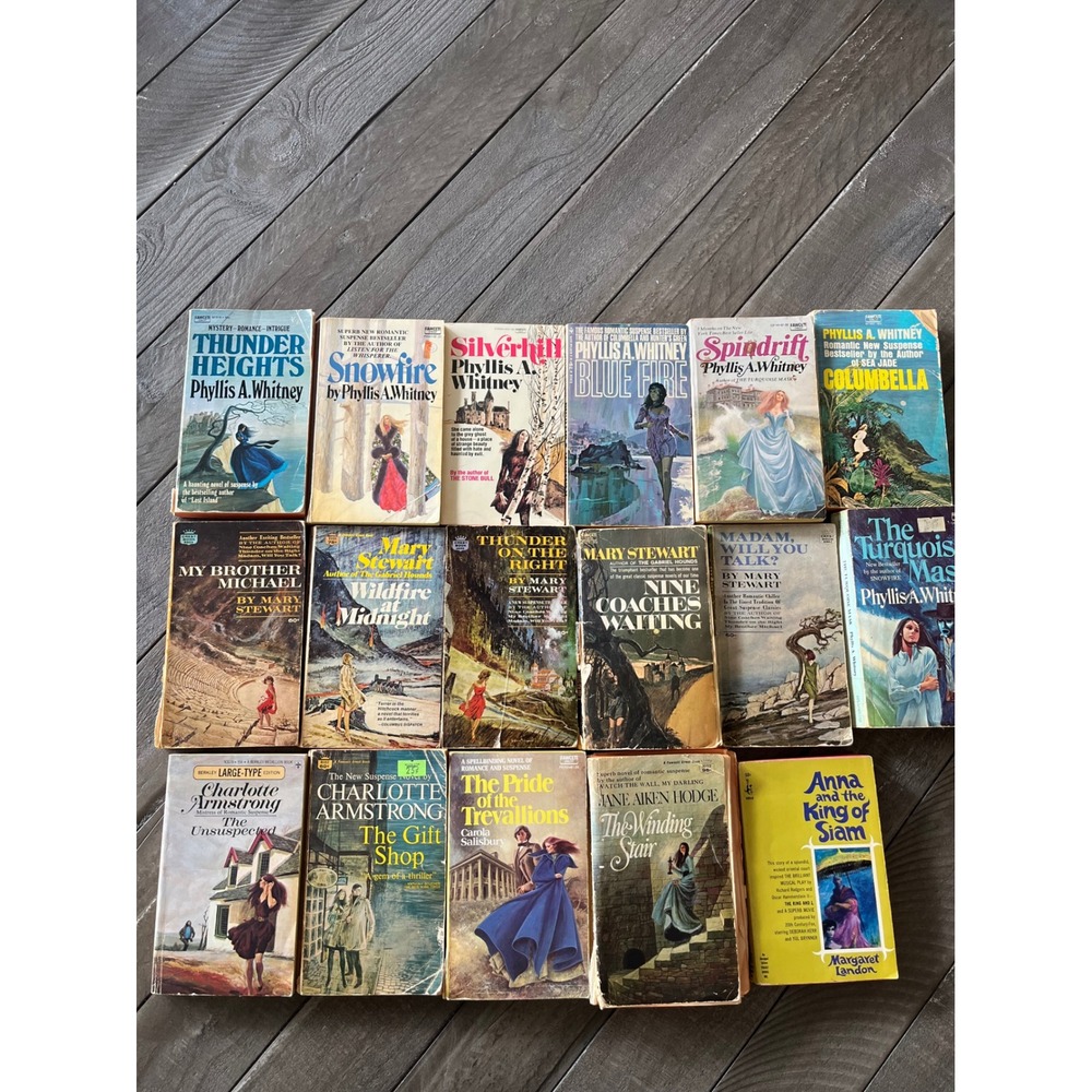 Gothic Romance Mystery Paperback Book Lot 17 Phyllis Whitney Mary Stewart
